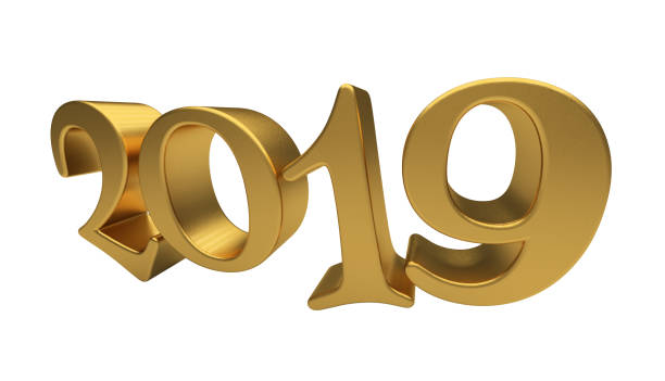 istock Greeting Card Design Template Gold 2019 Lettering Isolated 922690152