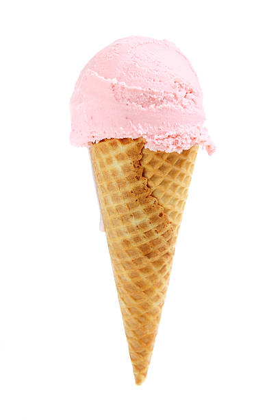 istock Strawberry ice cream in a sugar cone 92269271