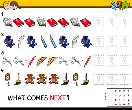 Box Complete The Pattern Complete The Pattern With Objects Game Stock Illustration - Download ...