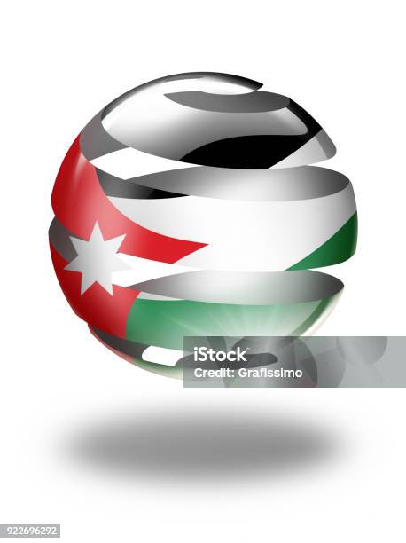 Jordan Button With Jordanian Flag Isolated On White Stock Illustration - Download Image Now