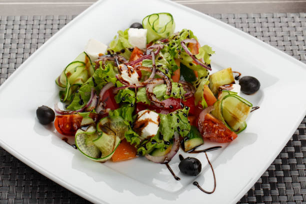 istock Plate with fresh greek salad 922696704
