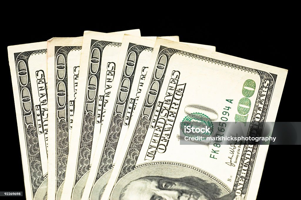 $500 recortada em preto - Foto de stock de Nota de dólar americano royalty-free