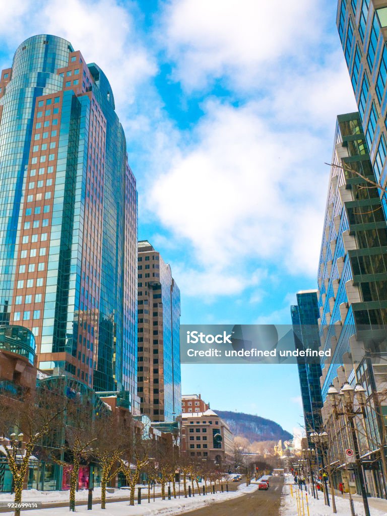 McGill Street in the downtown of Montreal, Canada. University Stock Photo