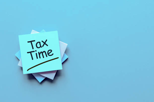 istock Tax time - message on an office desk with empty space for text, mockup or template 922700136