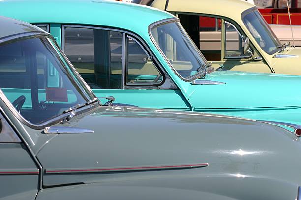 istock Line of Classic Cars 92270101