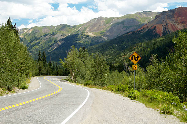 istock Windy & scenic mountain highway on a sunny day 92270217