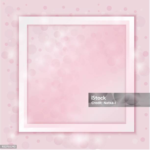 Pink Paper Frame Paper Frame On Pink Background With Shadow Stock Illustration ...