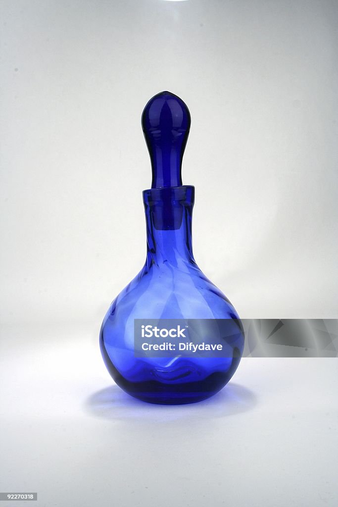 Fancy Blue Glass Bottle  Perfume Stock Photo