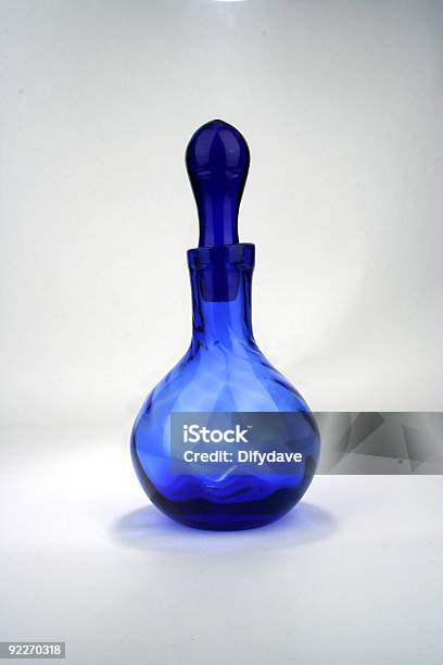 Fancy Blue Glass Bottle Stock Photo - Download Image Now - Perfume, Blue, Cut Out