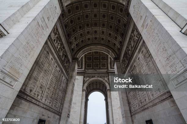 Arc De Triomphe On Place De Letoile In Paris Taken From Below It Is One Of The Most Famous Monuments In Paris Standing At The End Of Champs Elysees At The Center Of Place Charles De Gaulle Stock Photo - Download Image Now