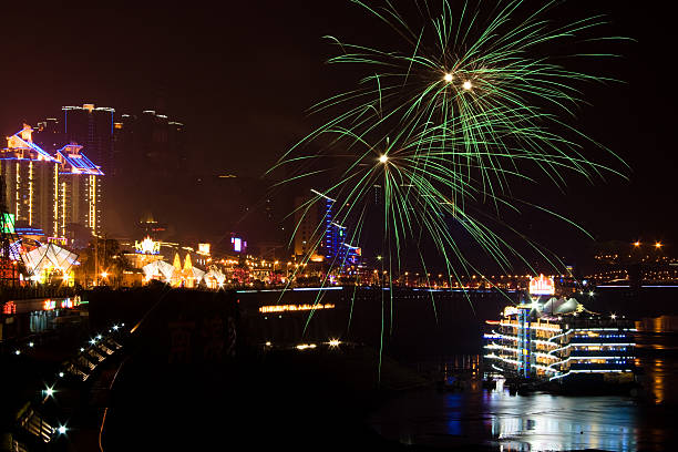 A string of firecrackers at a Chinese New Year festival.