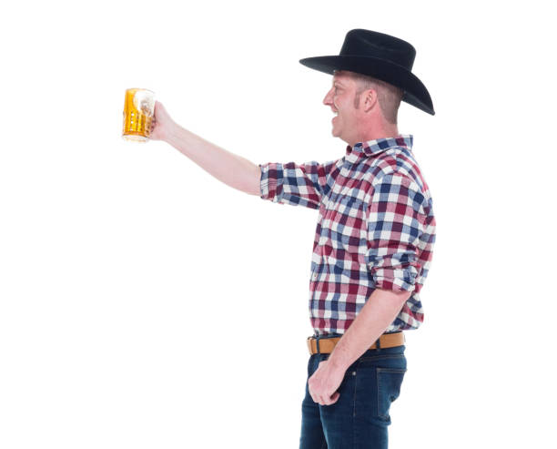 istock Farmer is very happy drinking beer 922706120