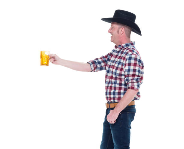 istock Farmer is very happy drinking beer 922706132