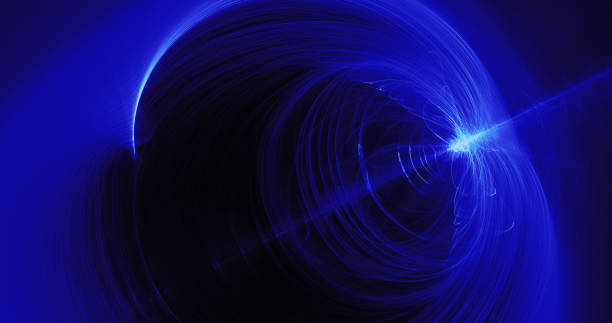 istock Blue Abstract Lines Curves Particles Background 922709688