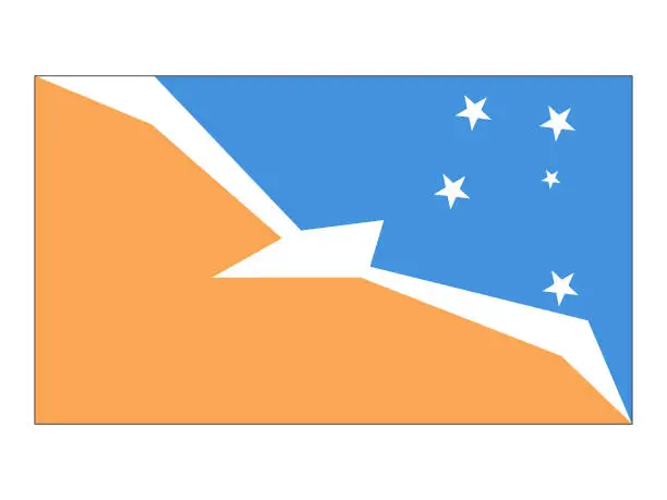 Vector illustration of Flag of Tierra del Fuego