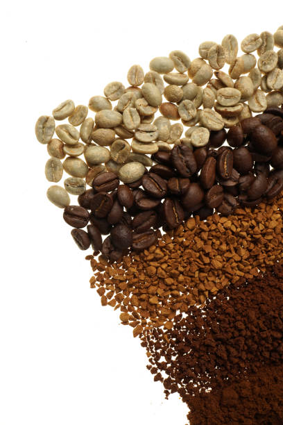 istock Close up of five different coffee types - coffee background 922715894