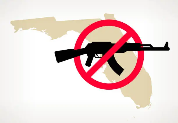 Vector illustration of Florida No Gun Violence Vector Poster