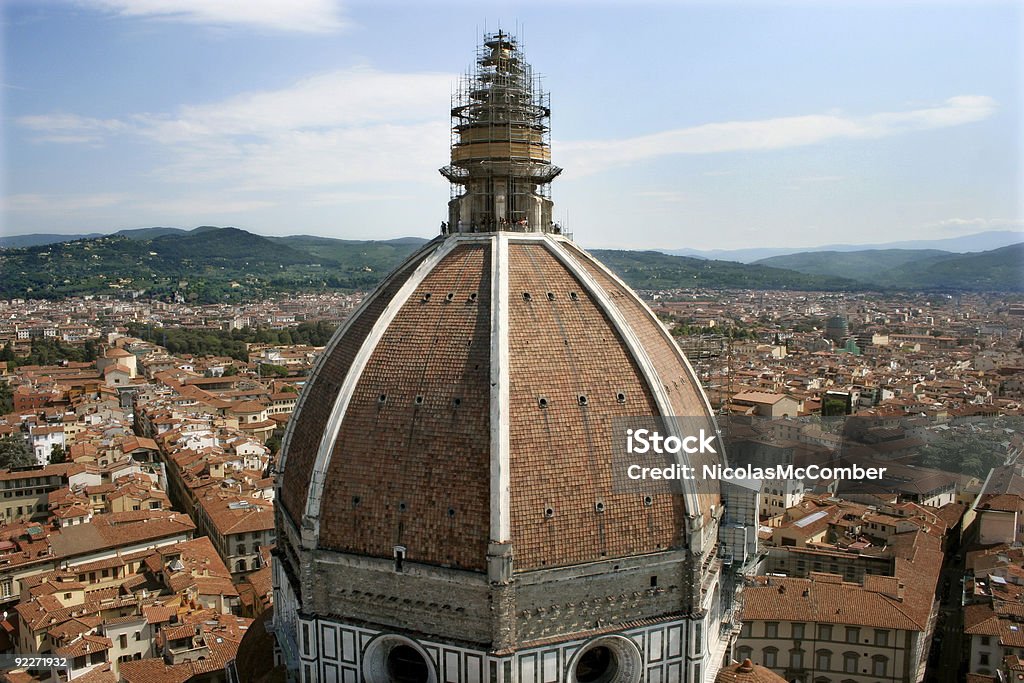 O Florence Duomo de Campinile - Royalty-free Andaime Foto de stock