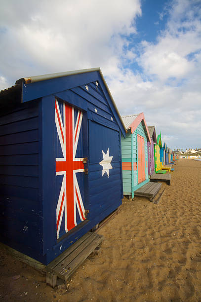 brighton beach-bäder - australia brighton bathtub box stock-fotos und bilder