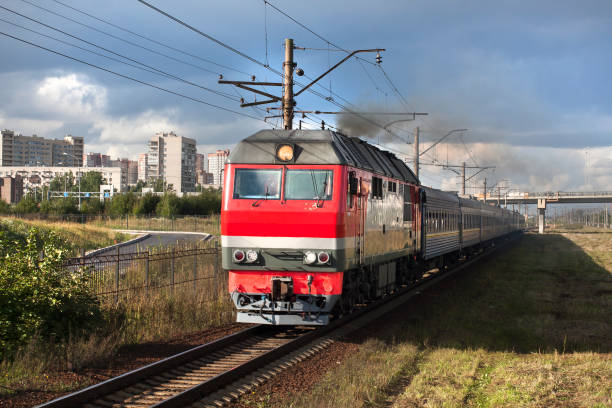istock Train in city landscape. 922719618