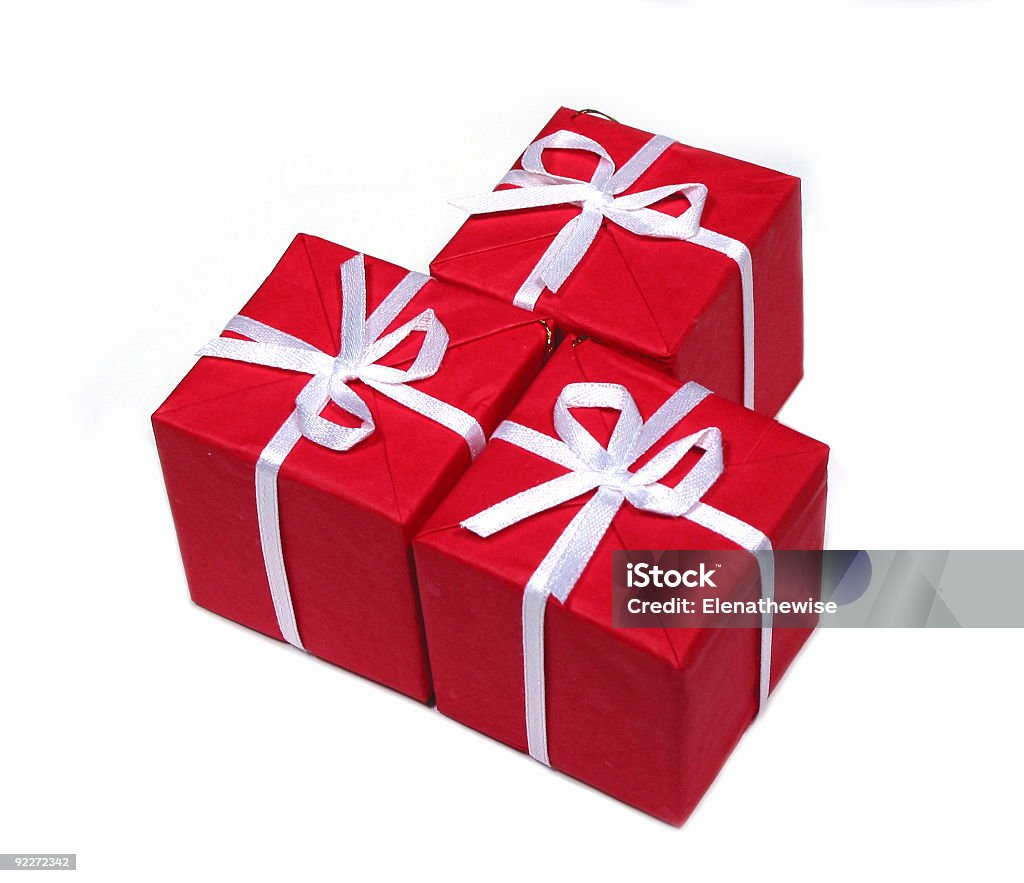 Caixas de presente vermelha - Royalty-free Aniversário Foto de stock
