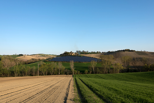countryside solar panels plant