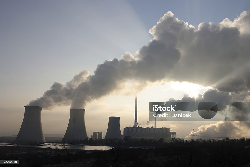 Carbone centrale elettrica - Foto stock royalty-free di Anidride carbonica