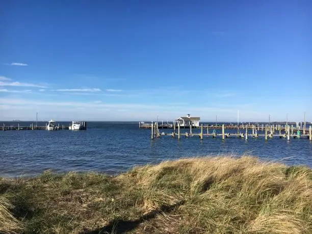 A view of the pier at Saltaire on Fire Island, New York