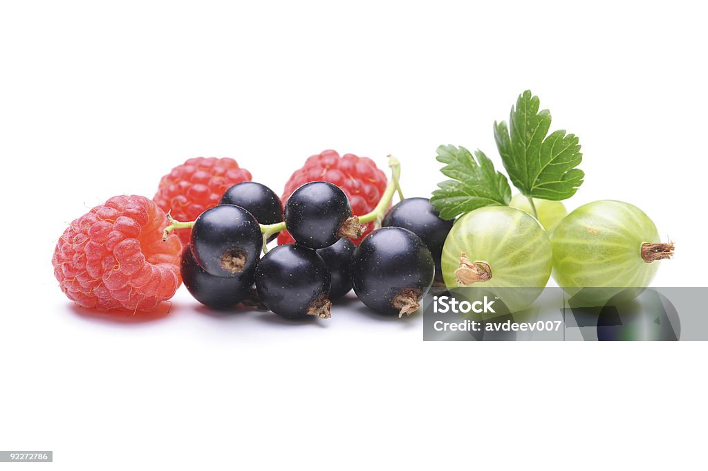 Blackcurrant, frambuesas y de Gooseberry - Foto de stock de Alimento libre de derechos