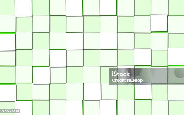 Abstract Background With Cubic Light Green Blocks Stock Illustration - Download Image Now - Abstract, Backgrounds, Block Shape