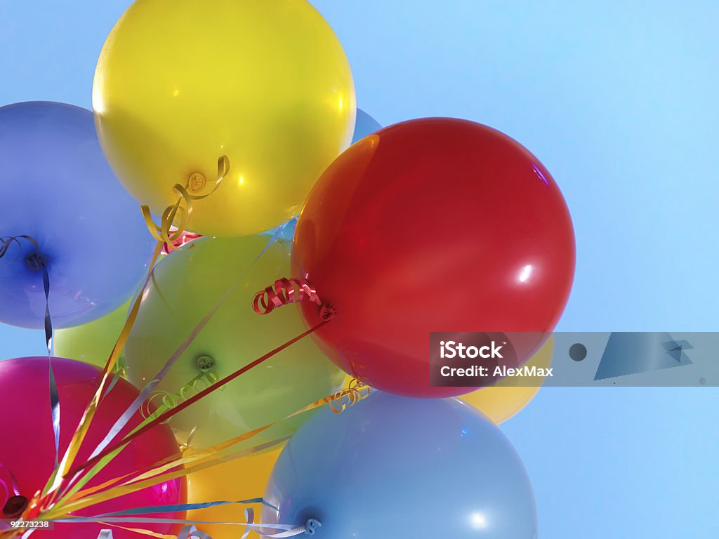 Colorido de balões de ar - Foto de stock de Abaixo royalty-free