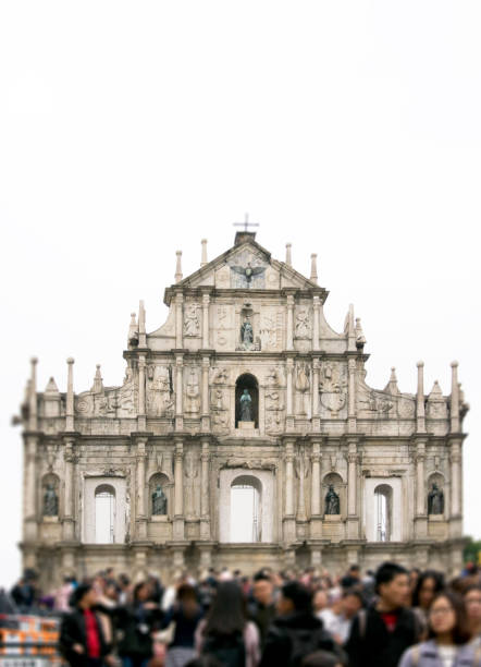 ruinen von st. paul church in macau stadt - unesco world heritage site macao church stone stock-fotos und bilder