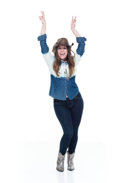 istock Lovely cowgirl dancing 922733576
