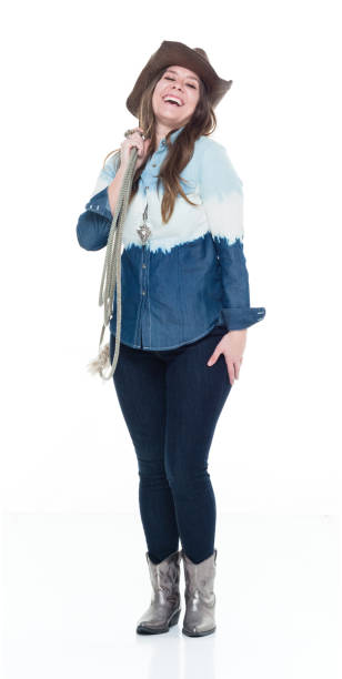 istock Lovely cowgirl holding a lasso 922734006
