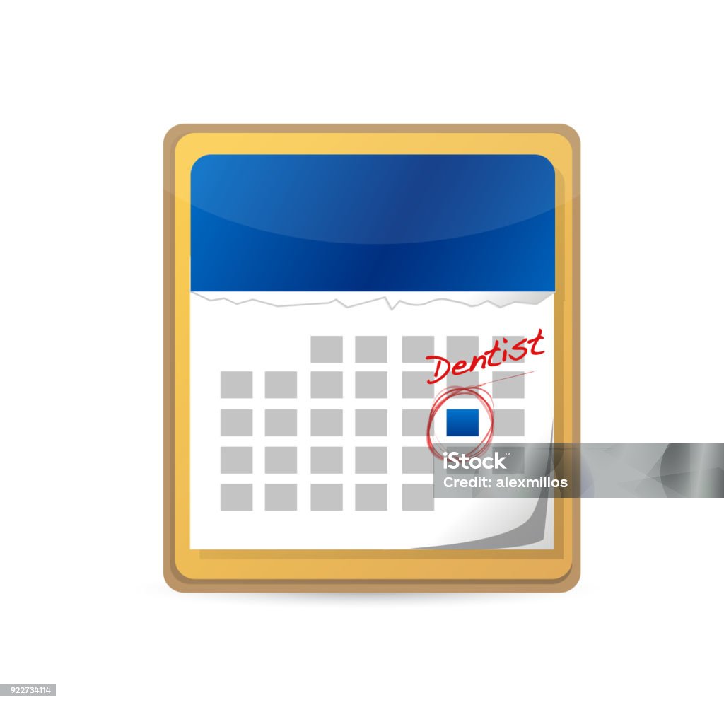 dentist appointment on calendar. dentist appointment on calendar. illustration design graphic Anatomy stock vector