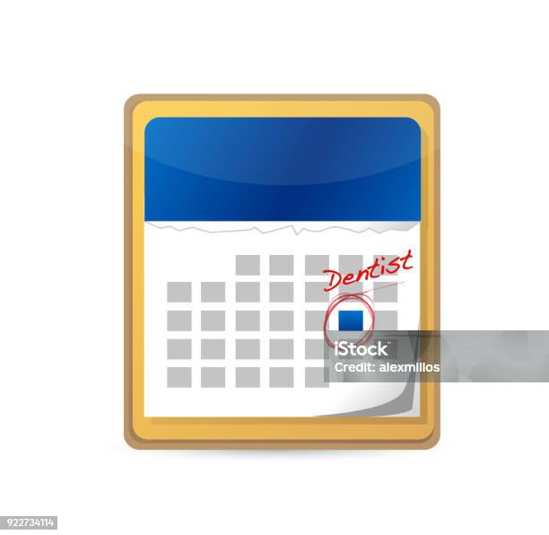 Dentist Appointment On Calendar Stock Illustration - Download Image Now - Anatomy, Anxiety, Calendar