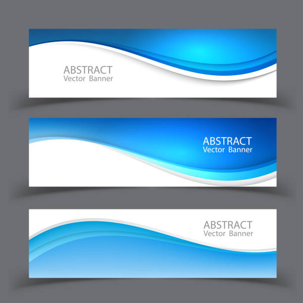 вектор абстрактного дизайна баннер template.vector иллюстрации - backgrounds abstract blue swirl stock illustrations