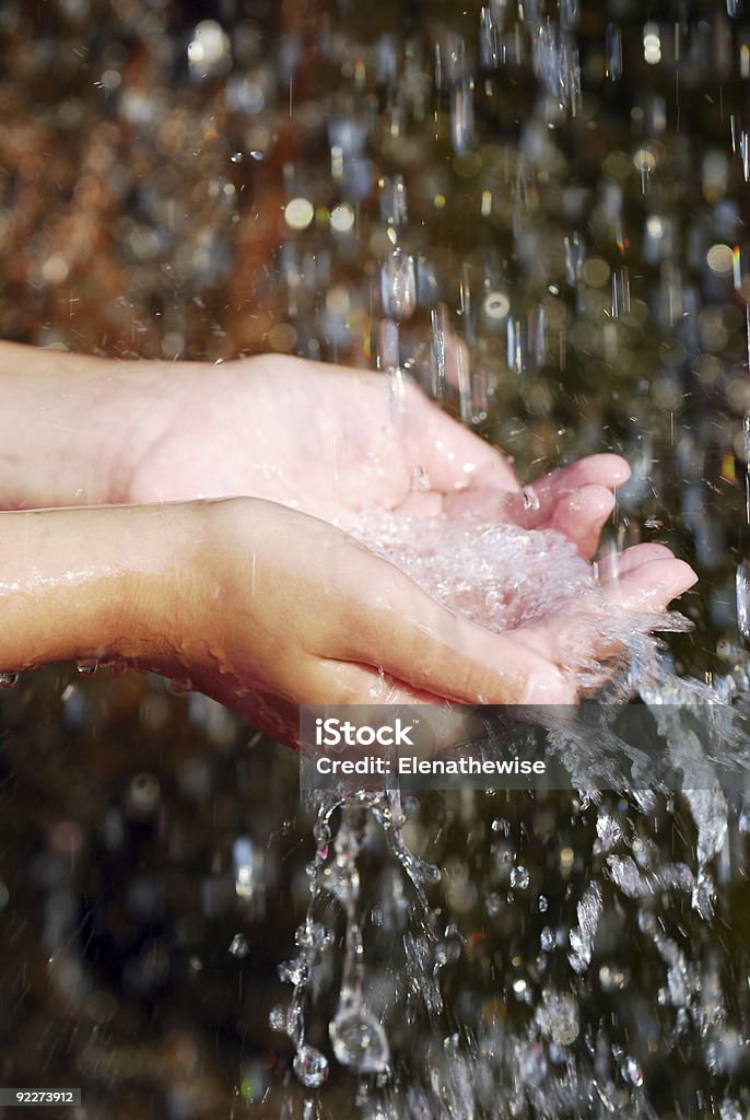 Water in hands  Adult Stock Photo