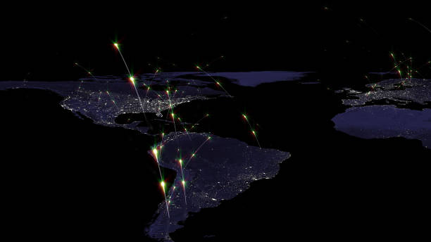 istock 3D rendering abstract of world network, internet and global connection concept. Elements of this image furnished by NASA 922739154