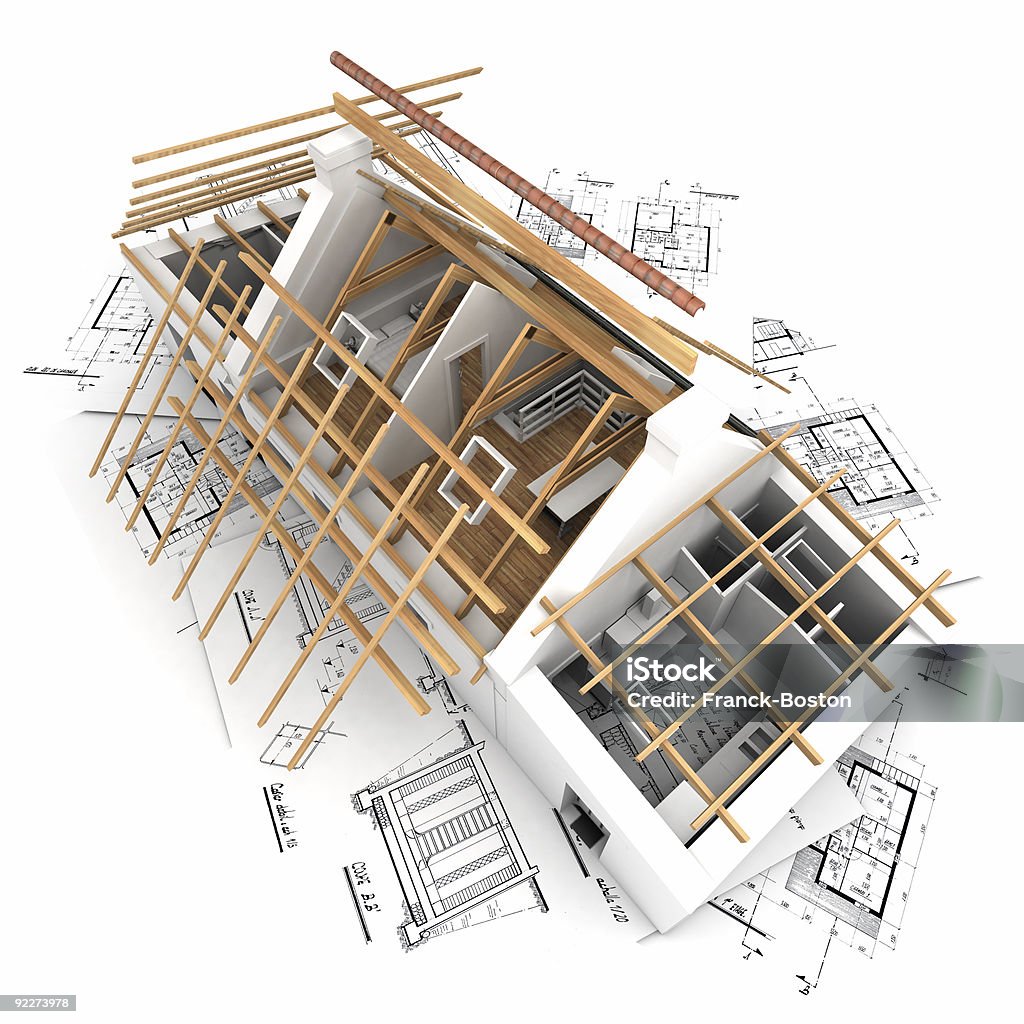 Roof structure  Model - Object Stock Photo