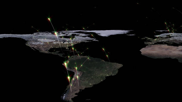 istock 3D rendering abstract of world network, internet and global connection concept. Elements of this image furnished by NASA 922741546