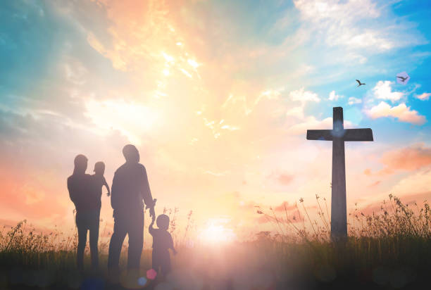 家庭崇拜概念 - 基督教 個照片及圖片檔