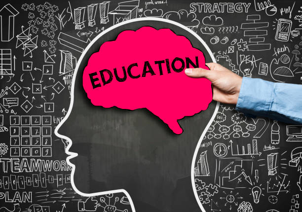 istock Male hand holding brain with text 