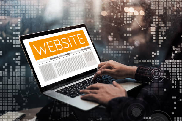 istock Website digital marketing concept ideas with male hand using computer laptop 922744492