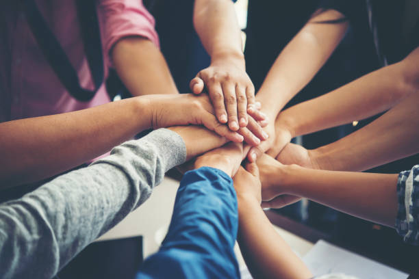 istock Teamwork togetherness collaboration, business teamwork concept.