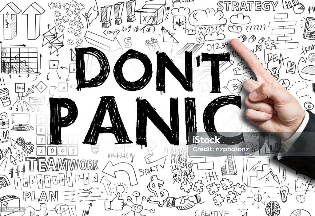 DON'T PANIC / Felt tip pen concept (Click for more) Failure Stock Photo