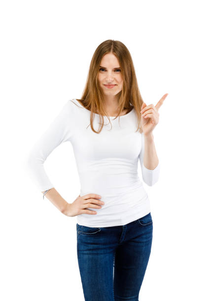 Young attractive businesswoman isolated on white
