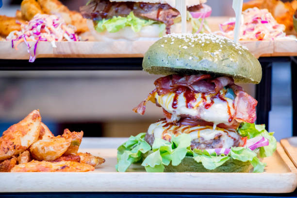 istock hamburger on street market 922748838