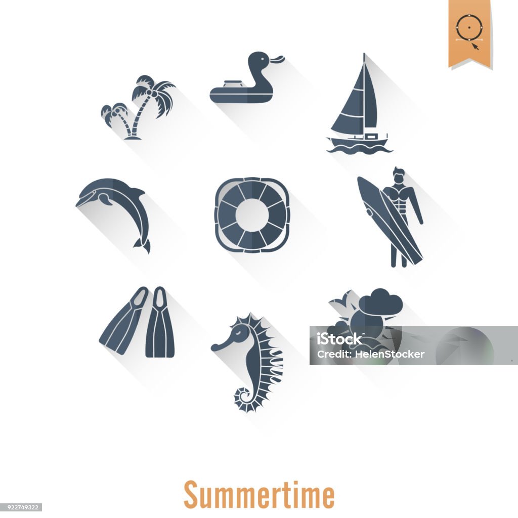 Summer and Beach Simple Flat Icons Summer and Beach Simple Flat Icons, Travel and Vacation. Vector Anchor - Vessel Part stock vector