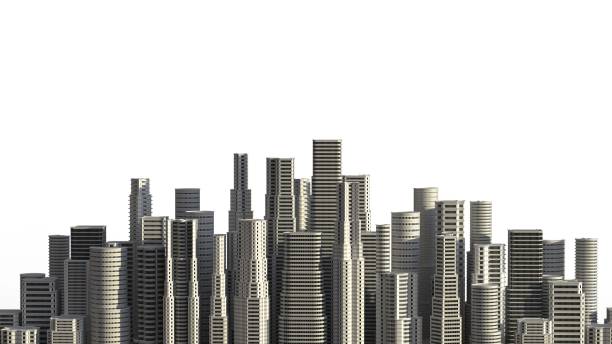 istock Skyscrapers isolated on white background. 3D illustrating. 922750714